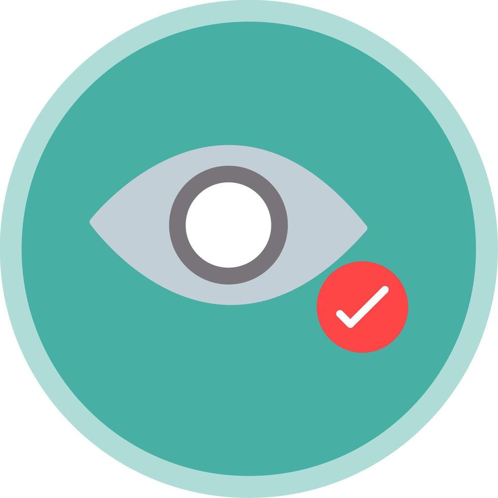 Eye Flat Multi Circle Icon vector