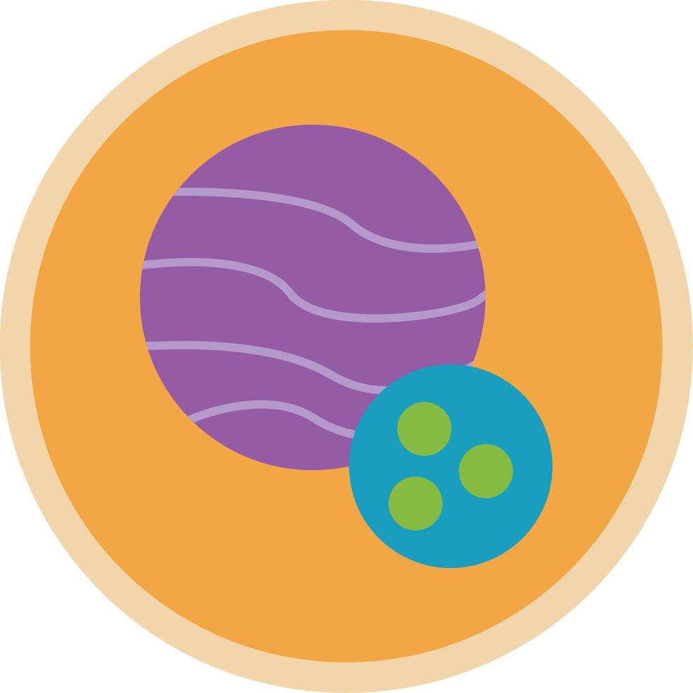 Planet Flat Multi Circle Icon vector