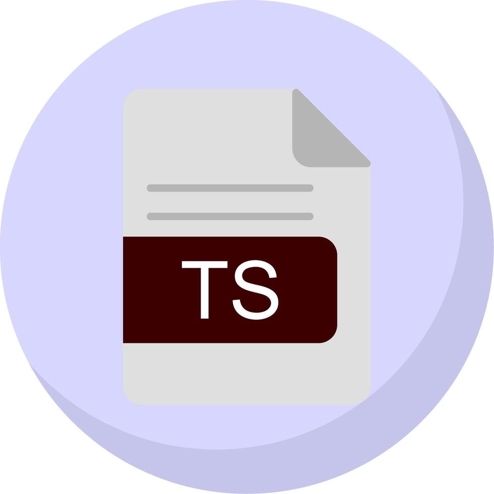 TS File Format Flat Bubble Icon vector