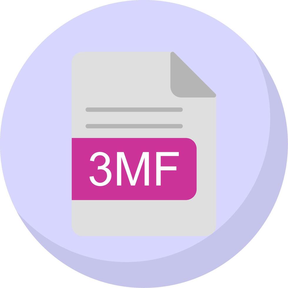 3mf archivo formato plano burbuja icono vector