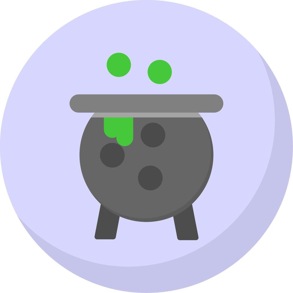 Cauldron Flat Bubble Icon vector
