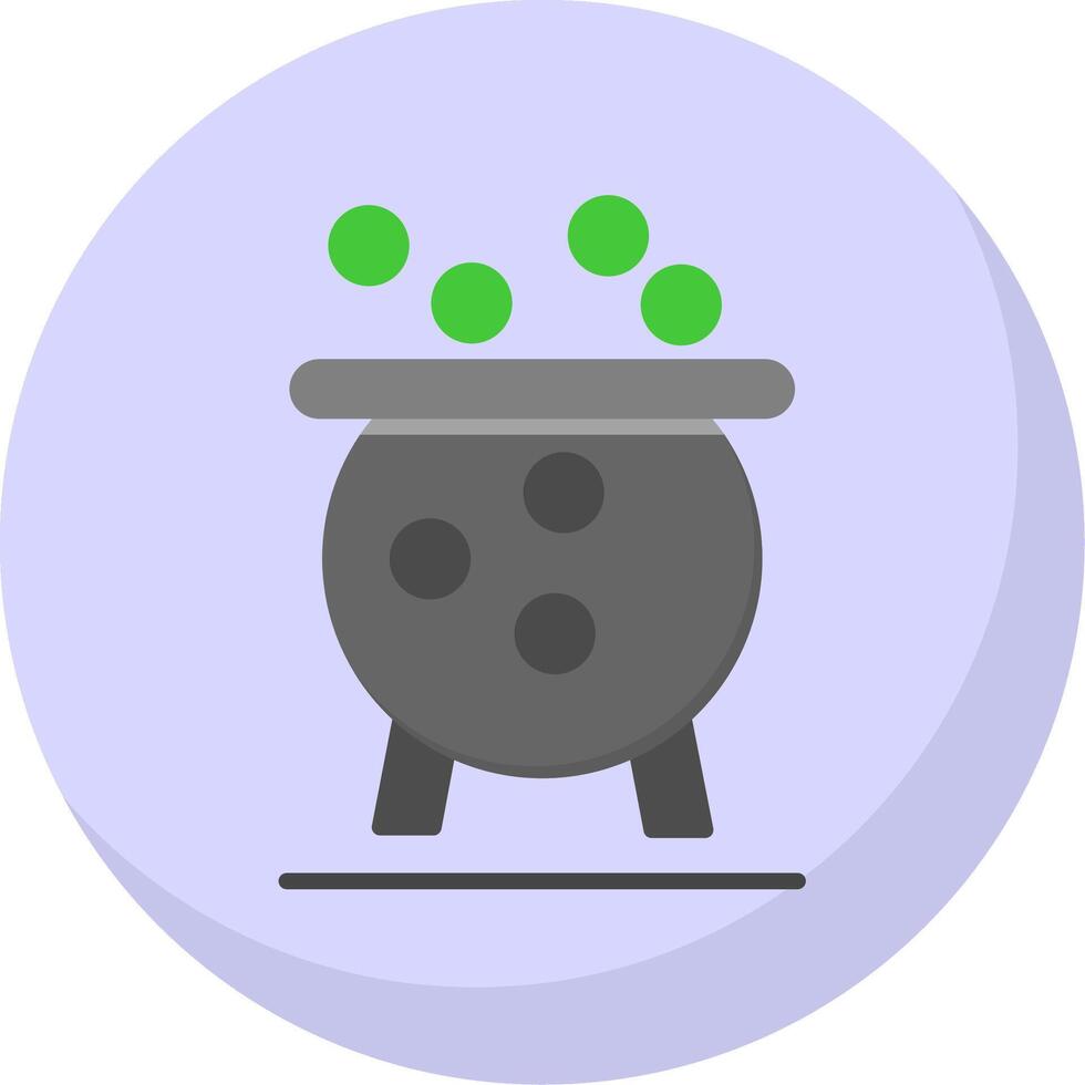 Cauldron Flat Bubble Icon vector