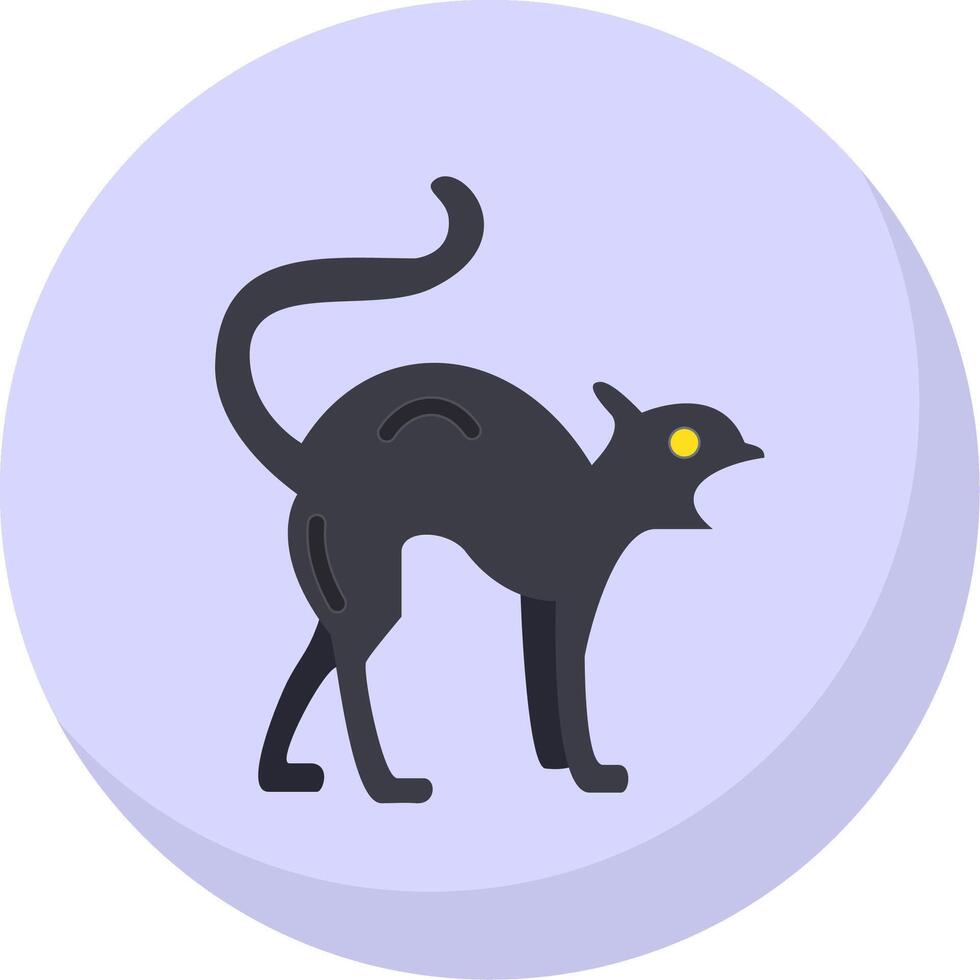 Black Cat Flat Bubble Icon vector