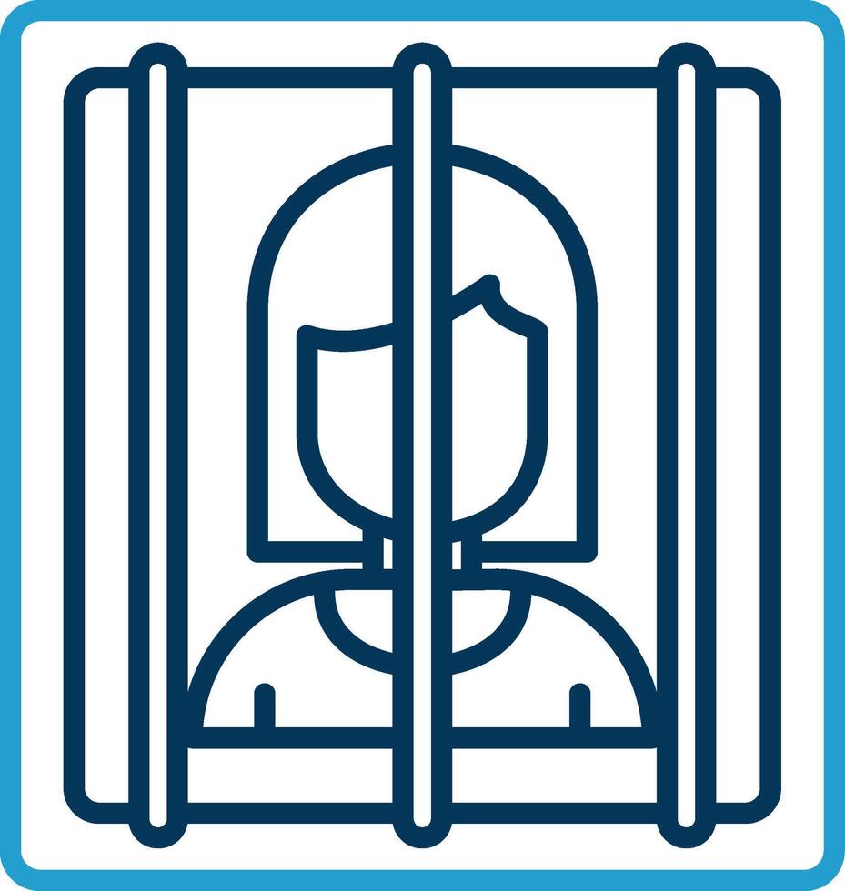 Prisoner Line Blue Two Color Icon vector
