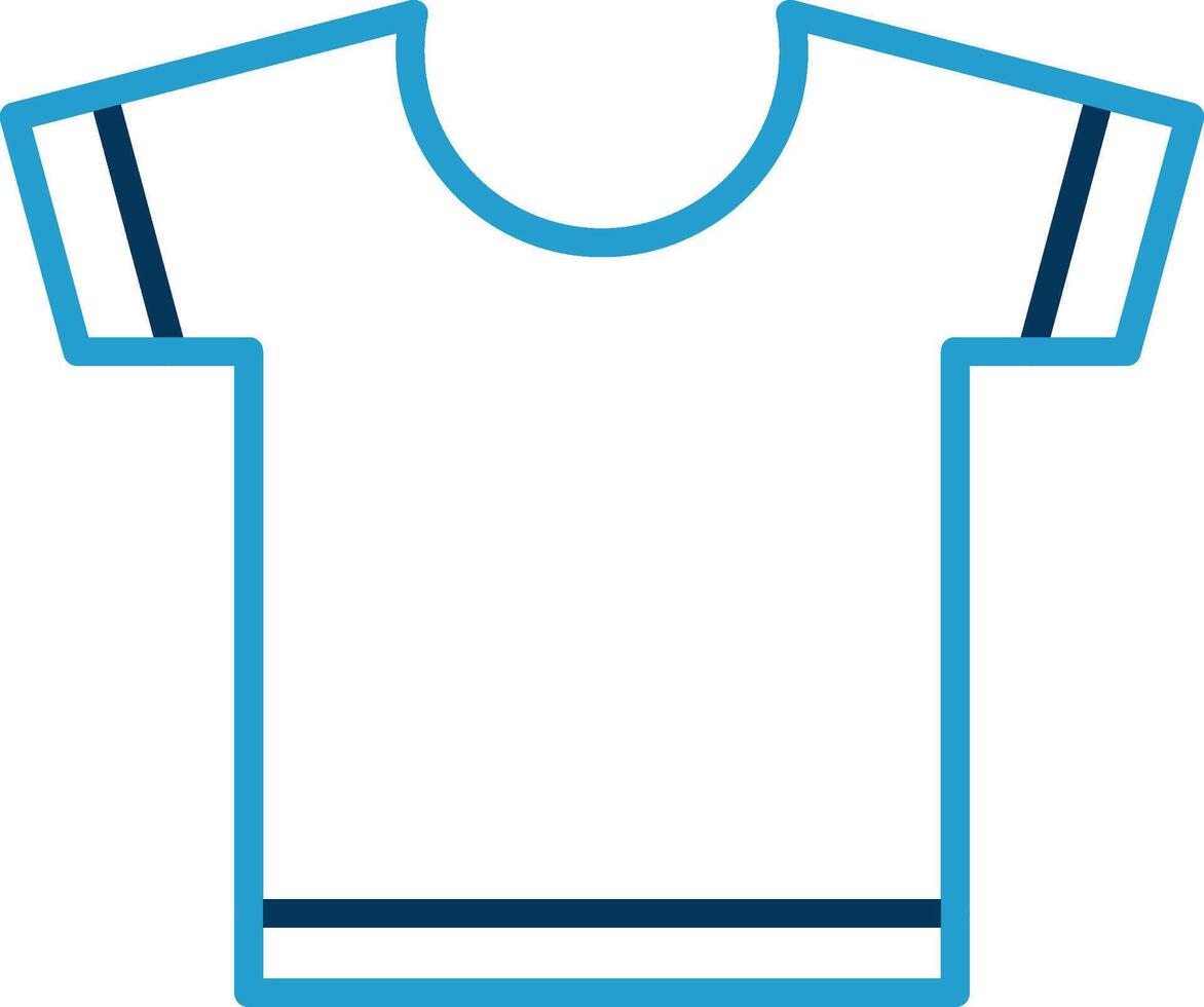 T Shirt Line Blue Two Color Icon vector
