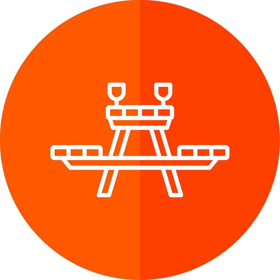 Picnic Table Line Yellow White Icon vector