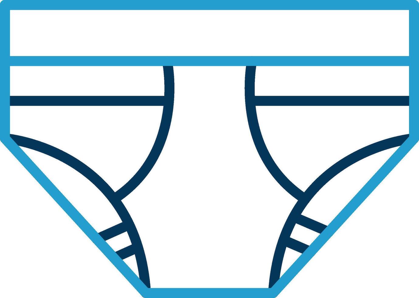 Underwear Line Blue Two Color Icon vector