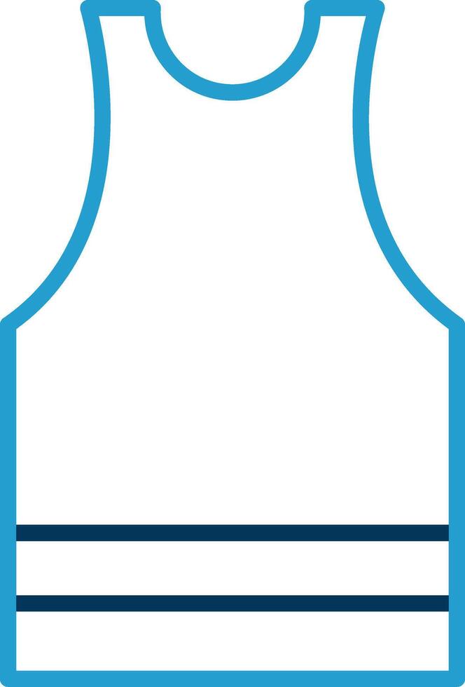 Undershirt Line Blue Two Color Icon vector