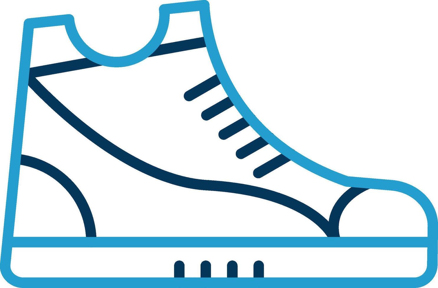 zapatilla de deporte línea azul dos color icono vector