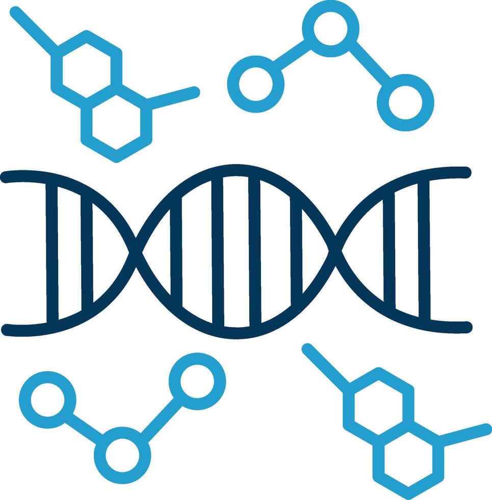 DNA Line Blue Two Color Icon vector