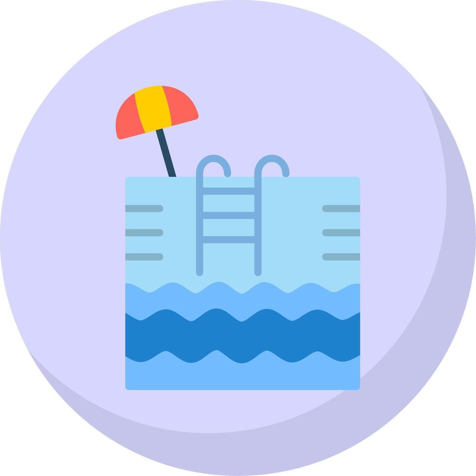 Swimming Pool Flat Bubble Icon vector