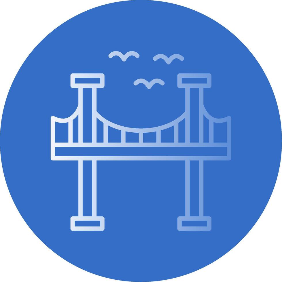 Bridge Flat Bubble Icon vector