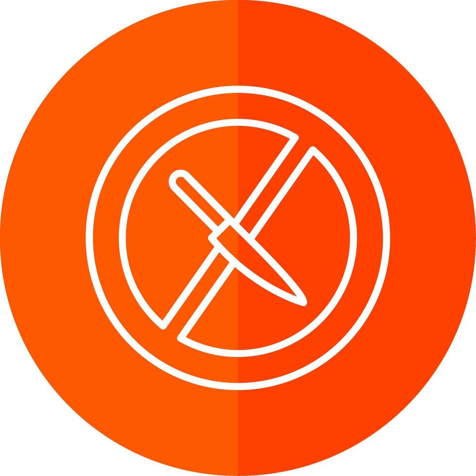 No Knife Line Yellow White Icon vector