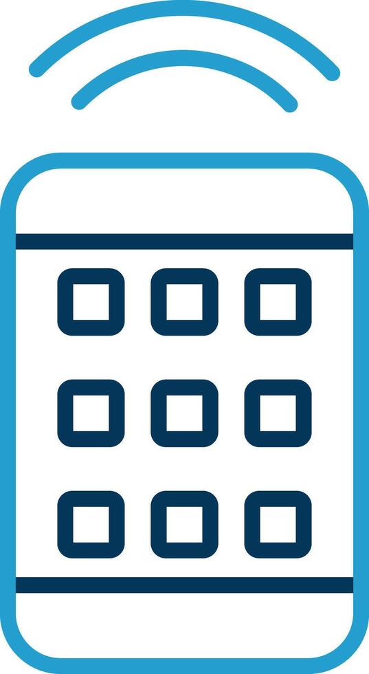 Remote Control Line Blue Two Color Icon vector