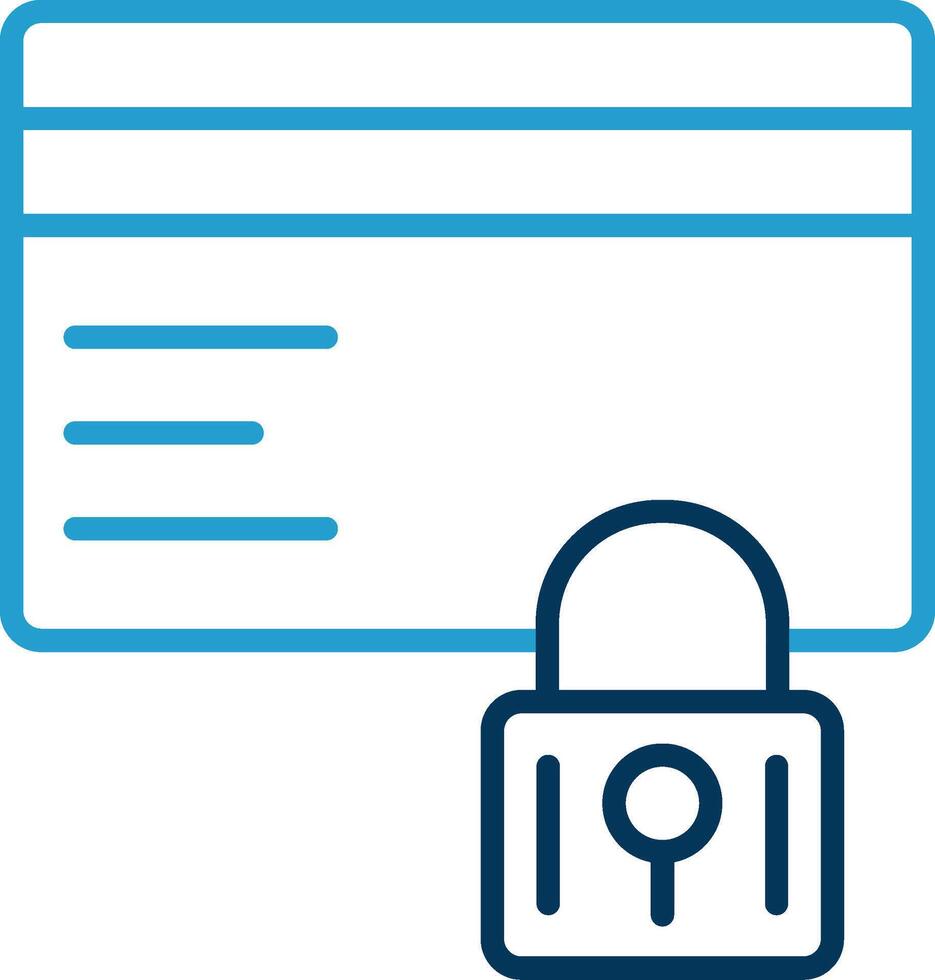 Secure Payment Line Blue Two Color Icon vector