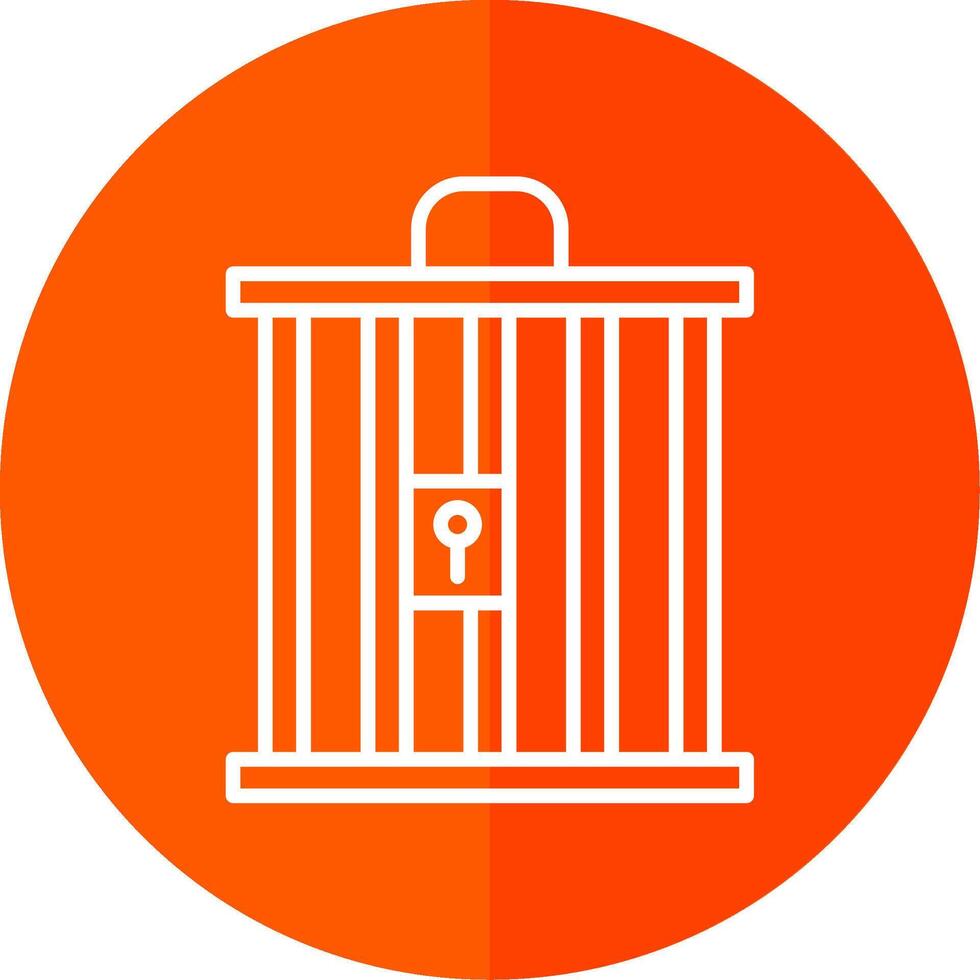 Cage Line Yellow White Icon vector