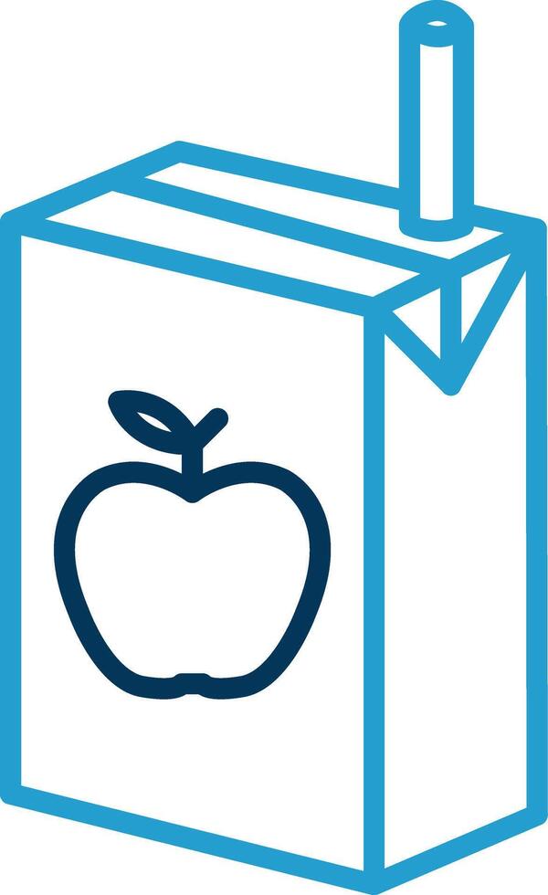 Juice Box Line Blue Two Color Icon vector