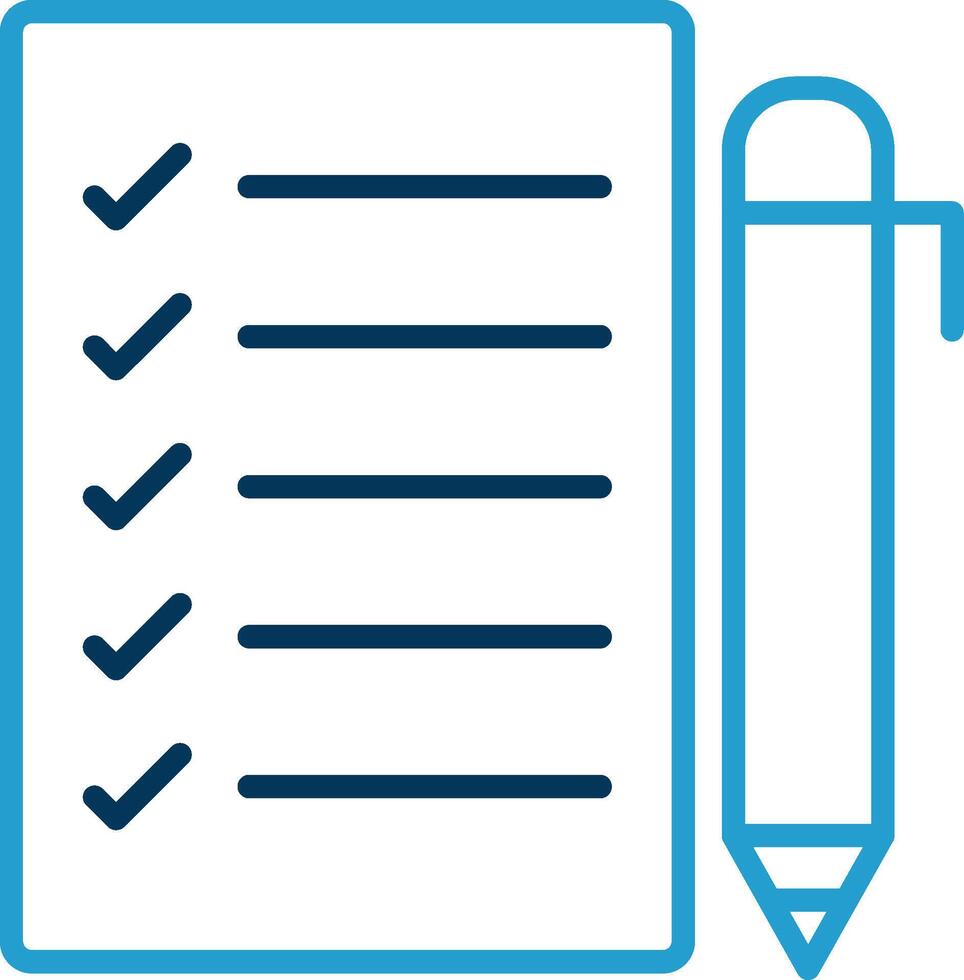 Task List Line Blue Two Color Icon vector