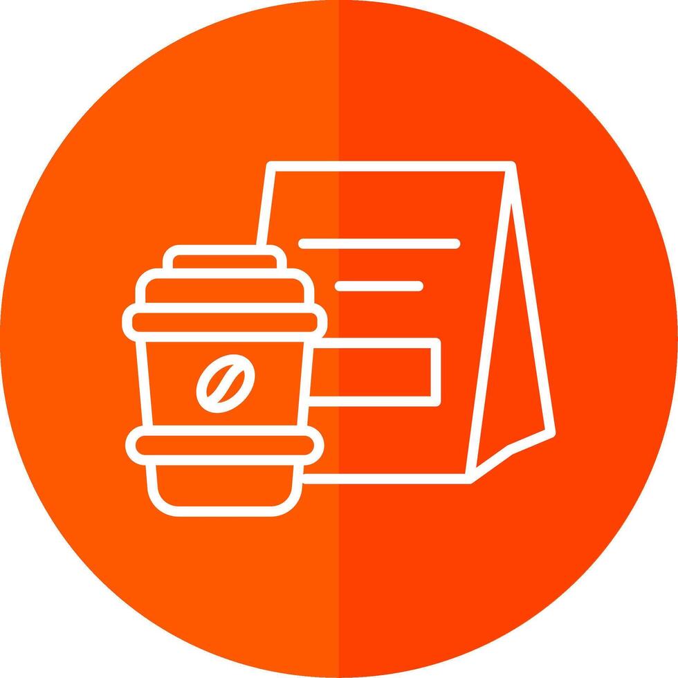 Coffee Line Yellow White Icon vector