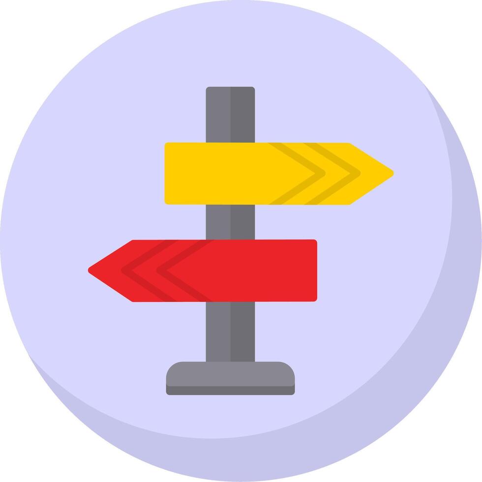 Directional Sign Flat Bubble Icon vector