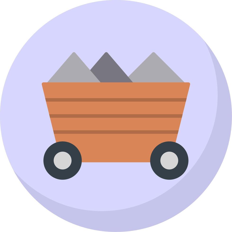 Mining Cart Flat Bubble Icon vector