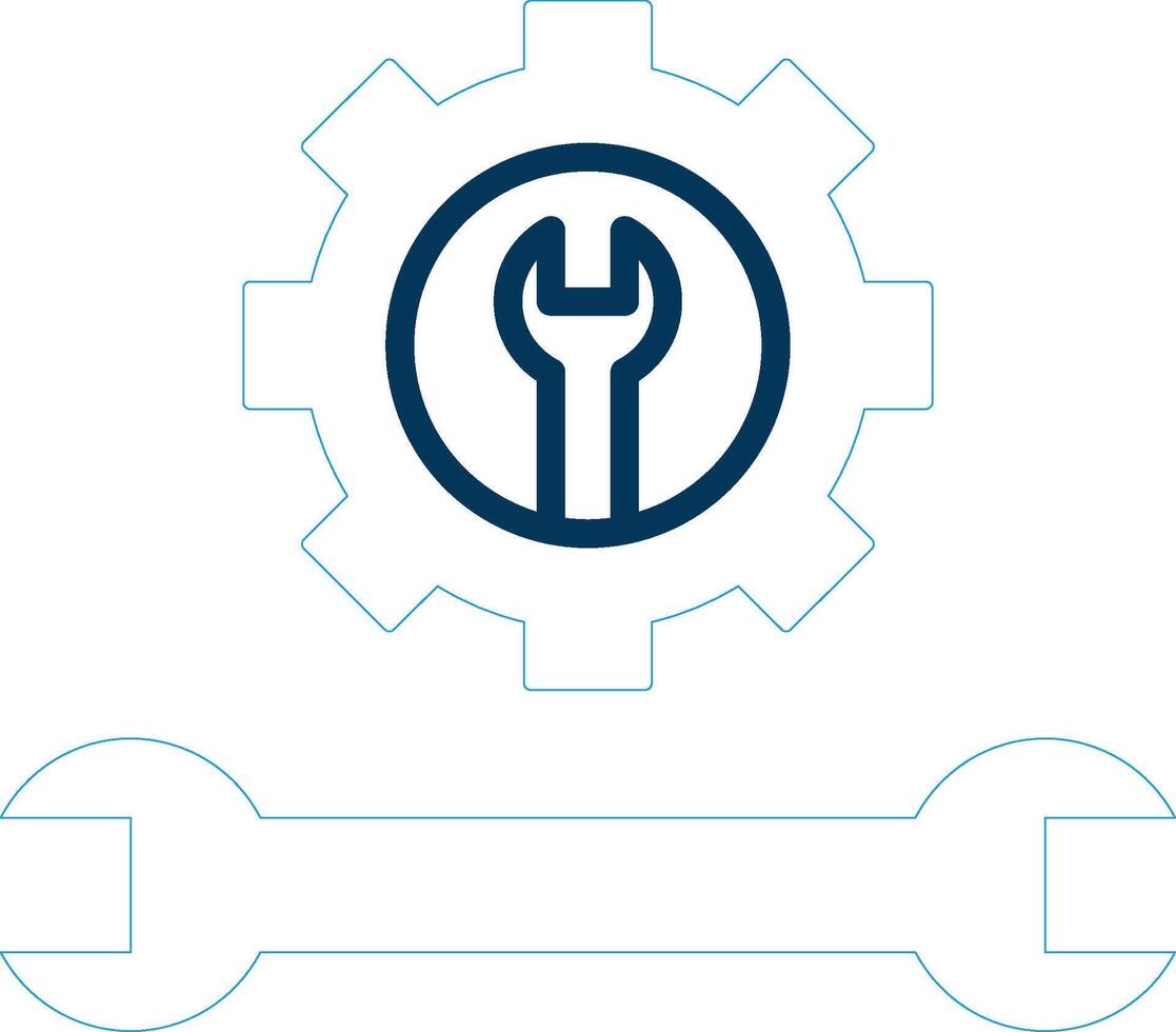 Tools Line Blue Two Color Icon vector