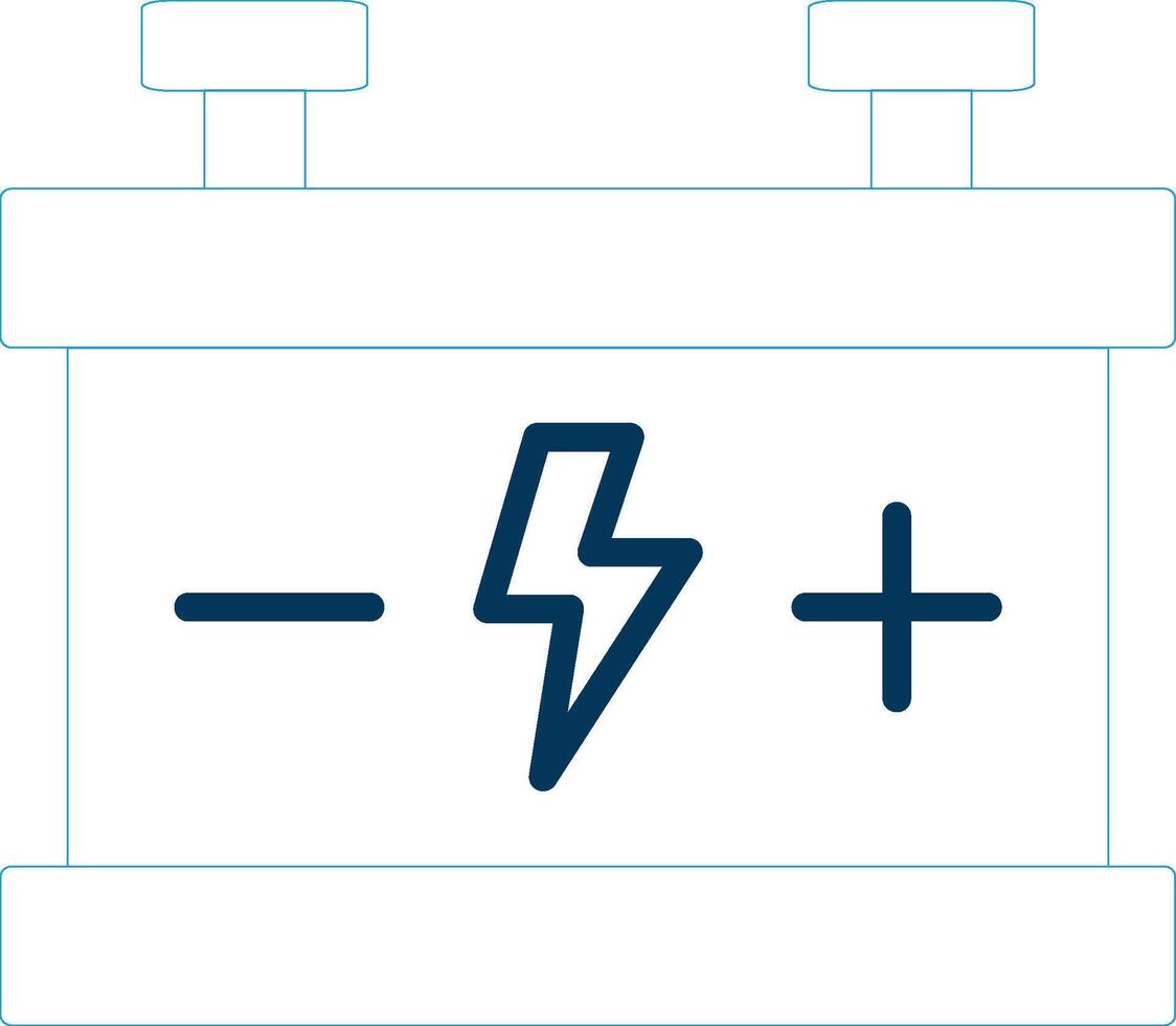Car Battery Line Blue Two Color Icon vector