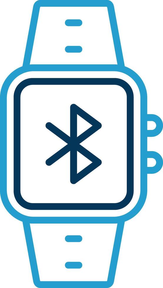 Bluetooth Line Blue Two Color Icon vector