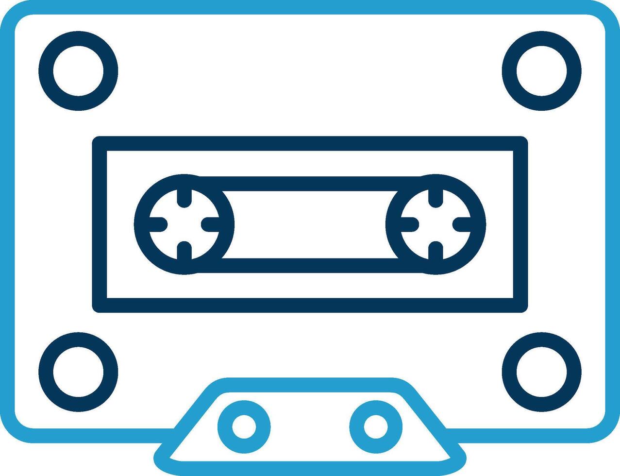 Cassette Line Blue Two Color Icon vector