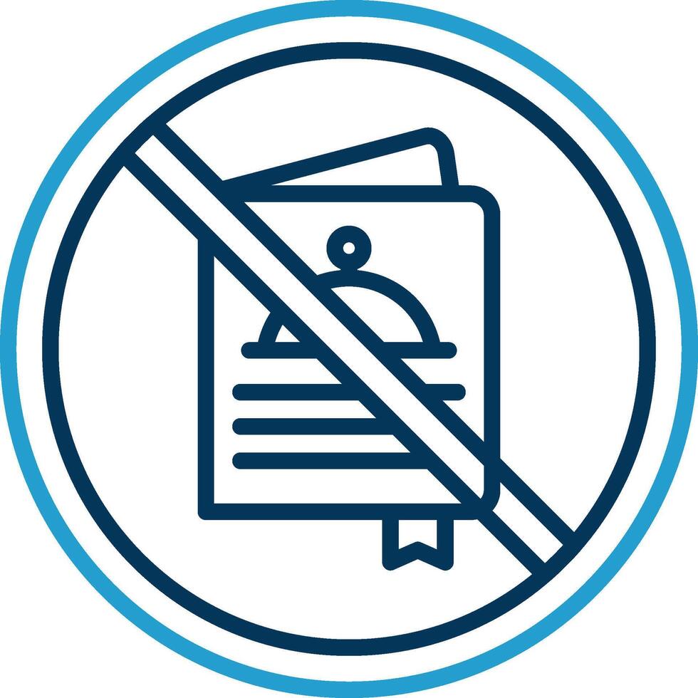 Prohibited Sign Line Blue Two Color Icon vector