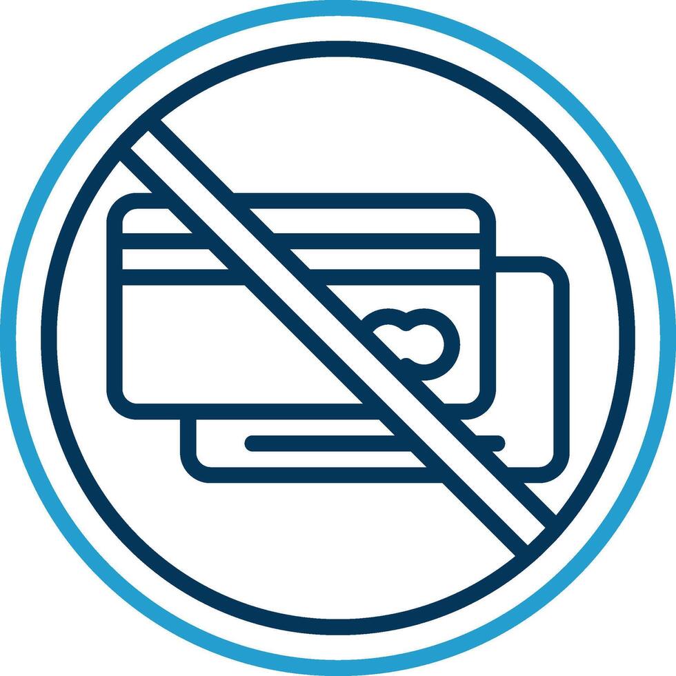 Prohibited Sign Line Blue Two Color Icon vector