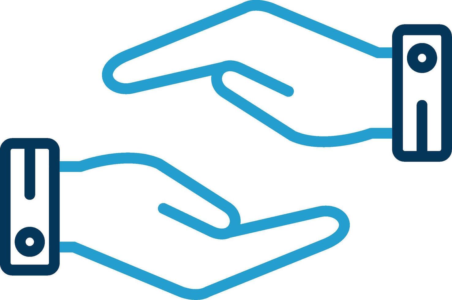 Support Hands Gesture Line Blue Two Color Icon vector