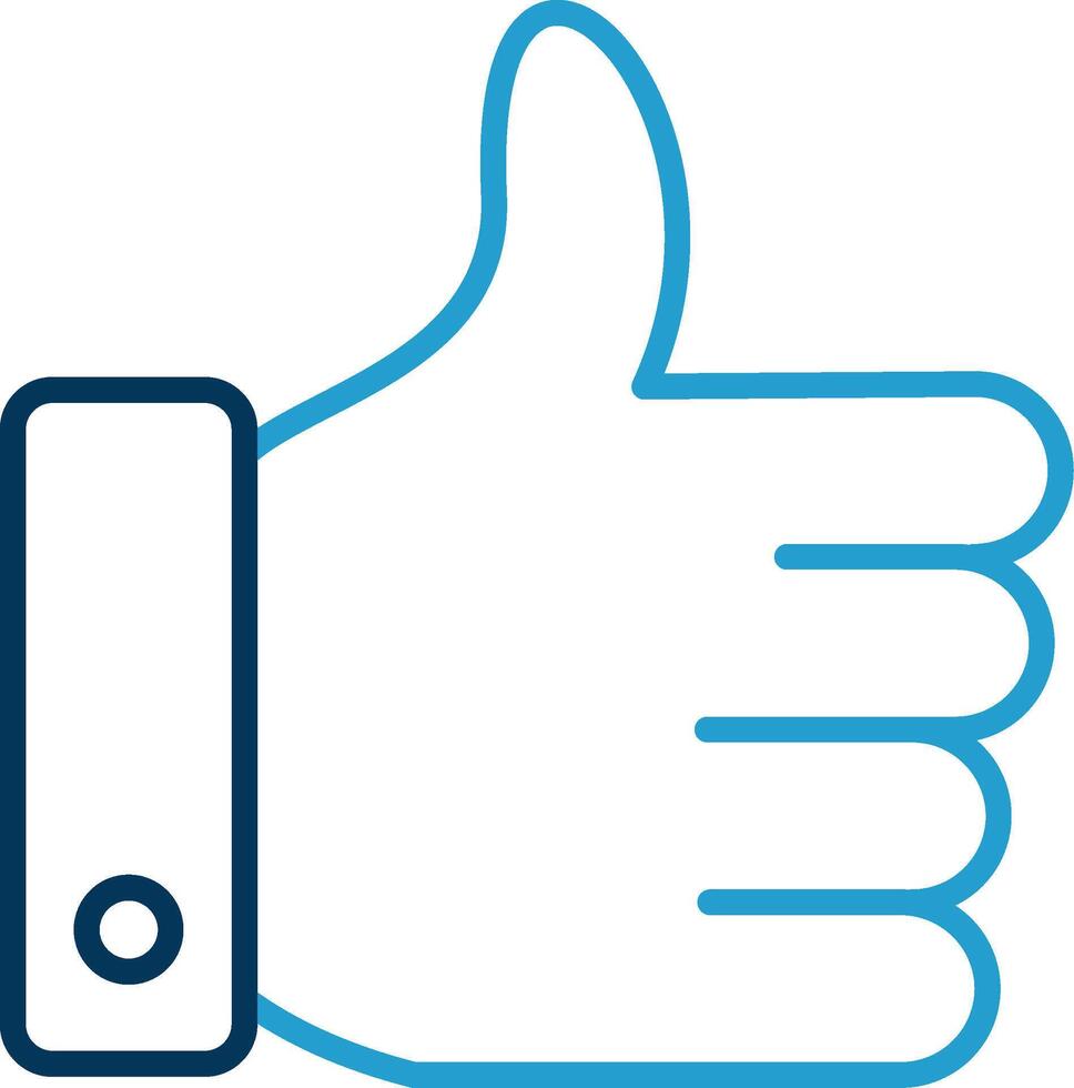 Like Line Blue Two Color Icon vector