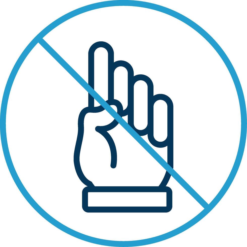 Prohibition Line Blue Two Color Icon vector