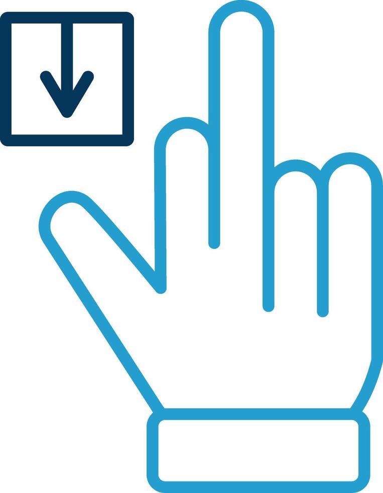 Tap Down Line Blue Two Color Icon vector