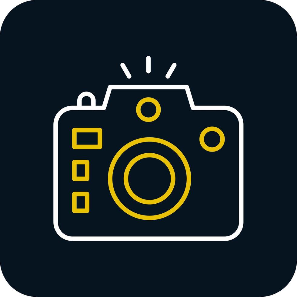 Camera Line Yellow White Icon vector