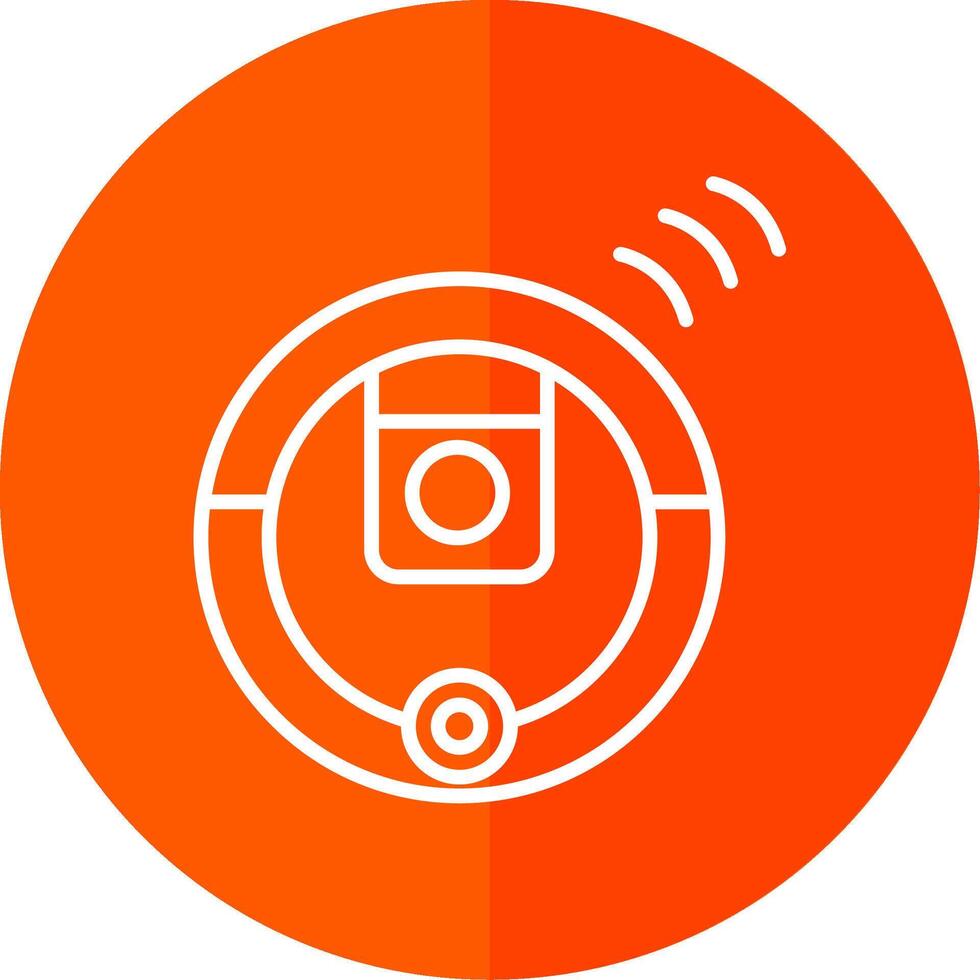 Robot Vacuum Cleaner Line Yellow White Icon vector