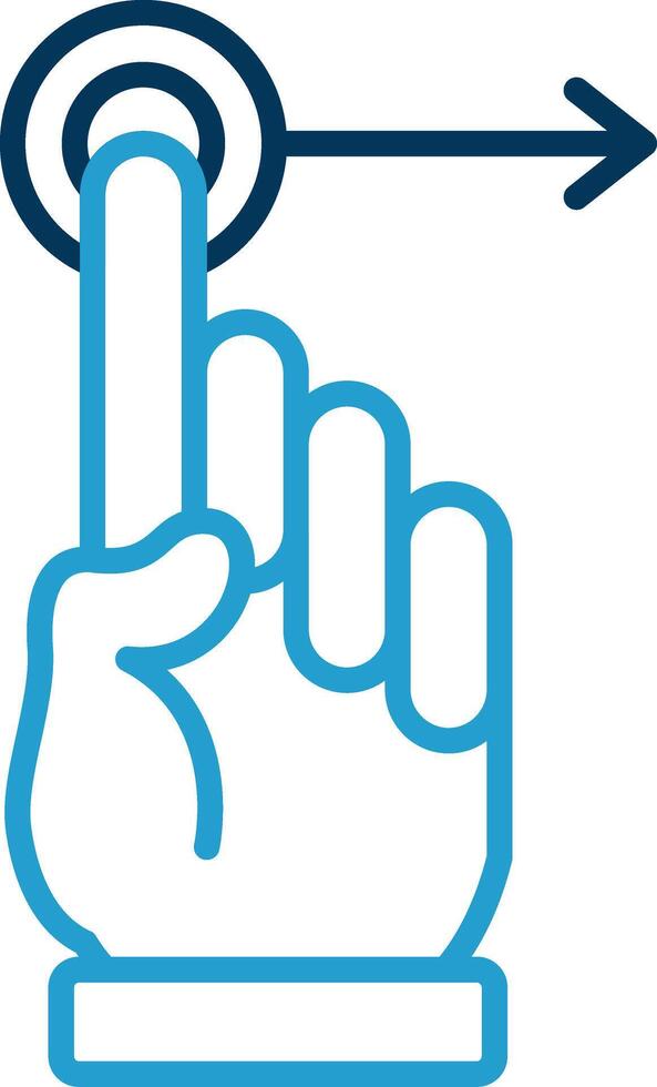 Hand Drag Line Blue Two Color Icon vector