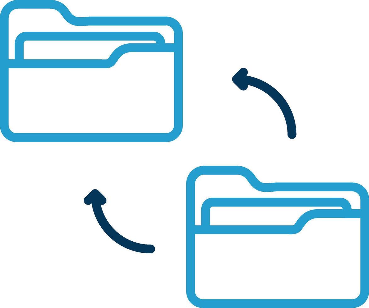 Folder Line Blue Two Color Icon vector