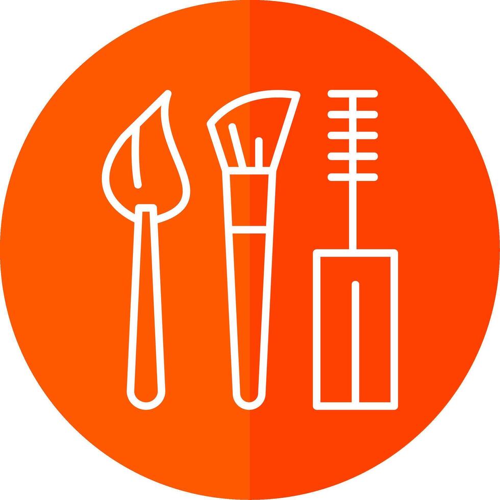Makeup Brushes Line Yellow White Icon vector