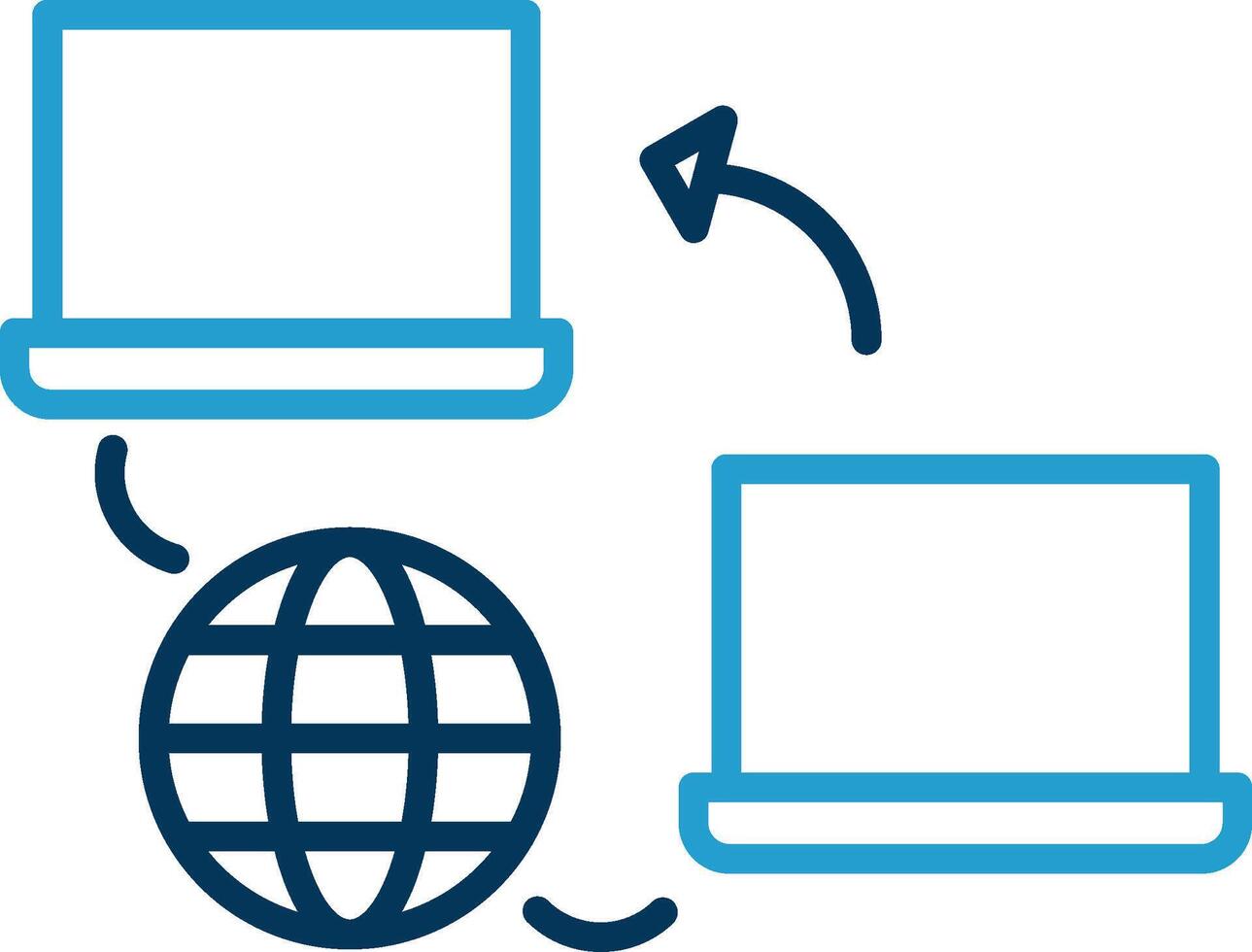 Network Line Blue Two Color Icon vector