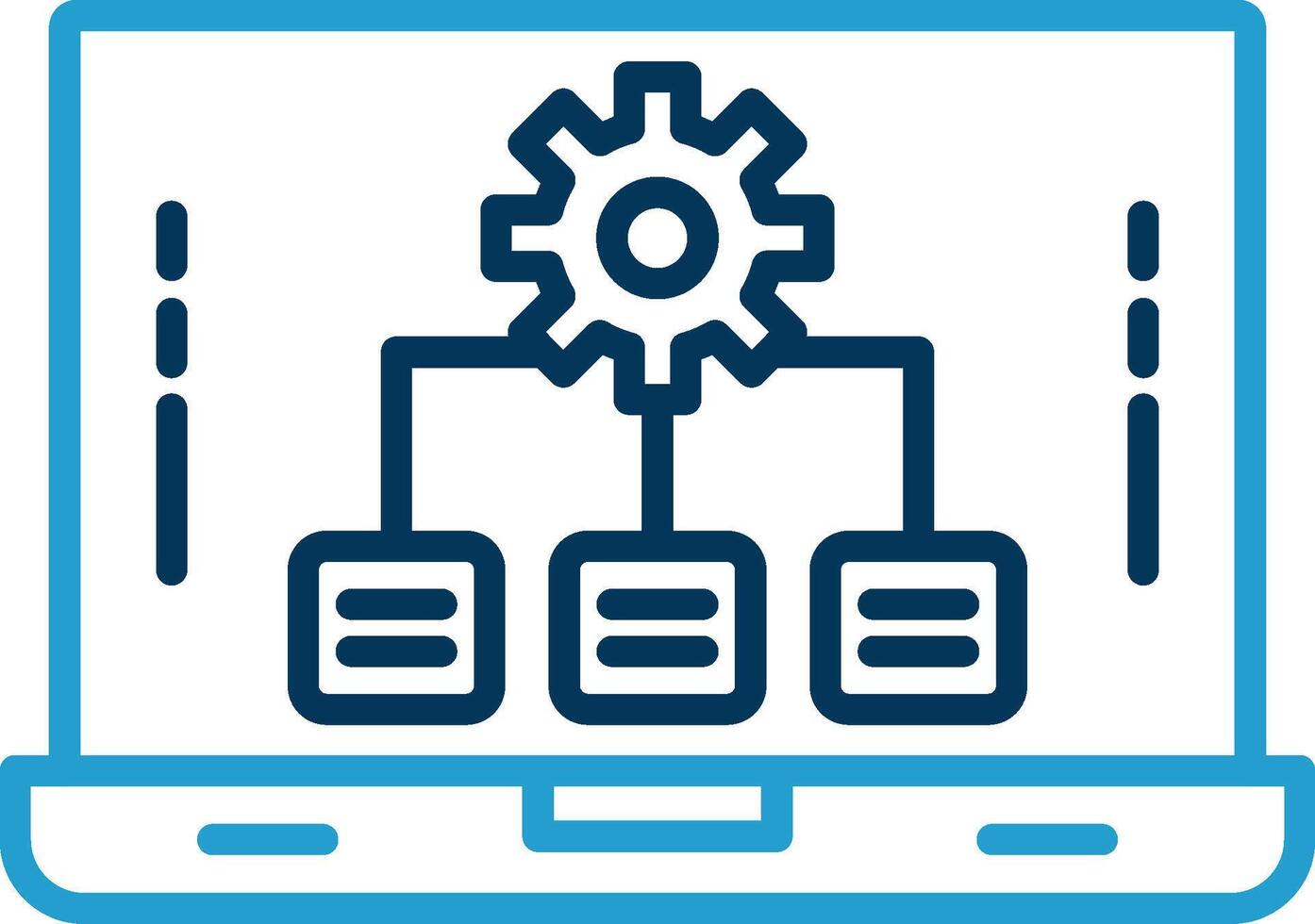 Laptop Line Blue Two Color Icon vector