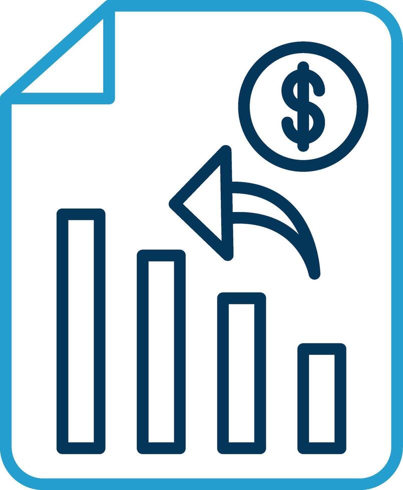 Analytics Line Blue Two Color Icon vector