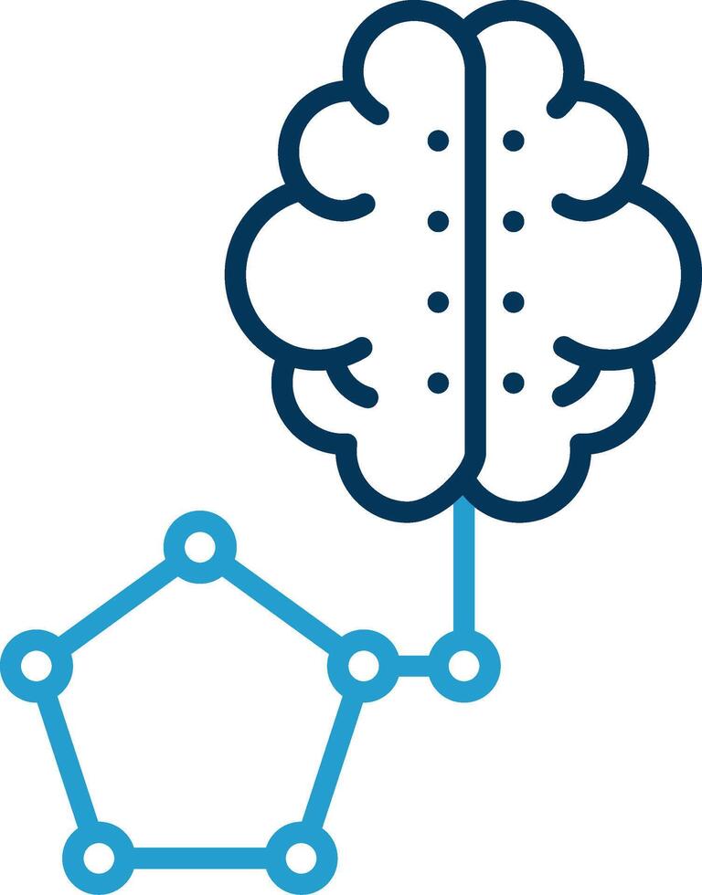 Artificial Intelligence Line Blue Two Color Icon vector