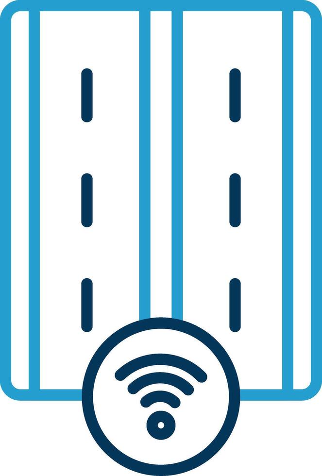 Motorway Line Blue Two Color Icon vector