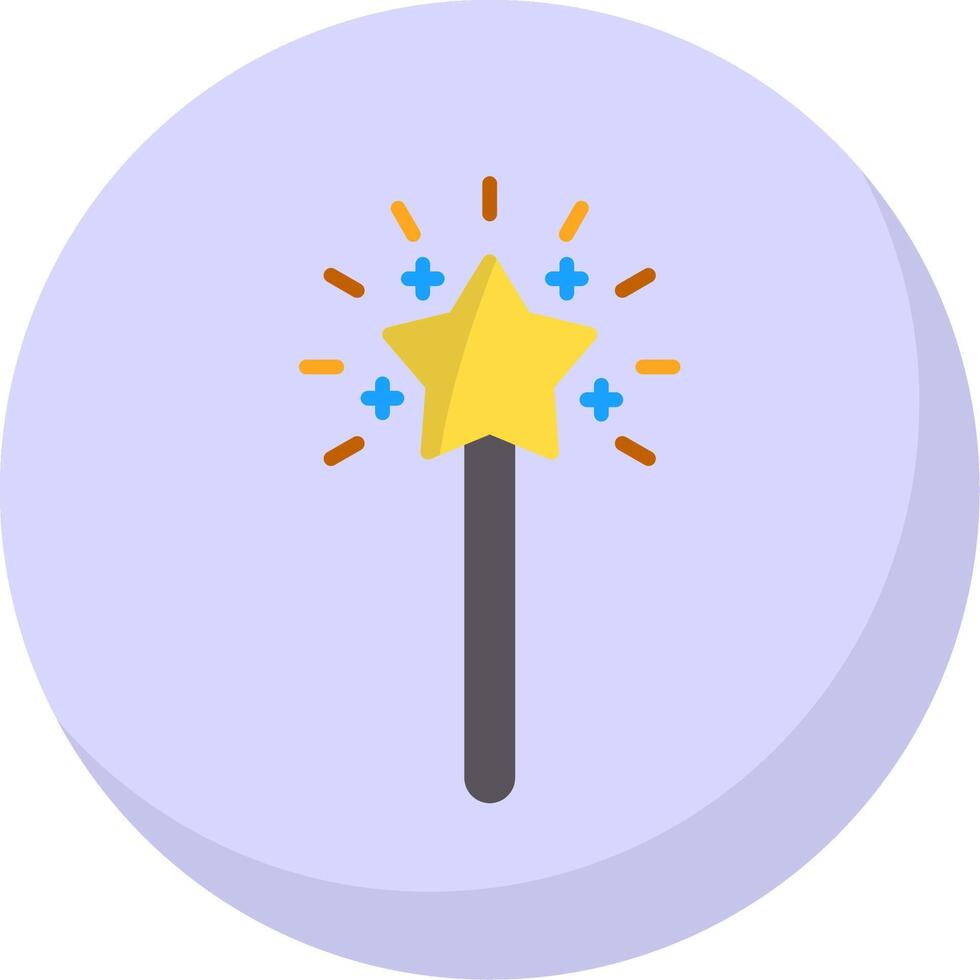 Magic Wand Flat Bubble Icon vector