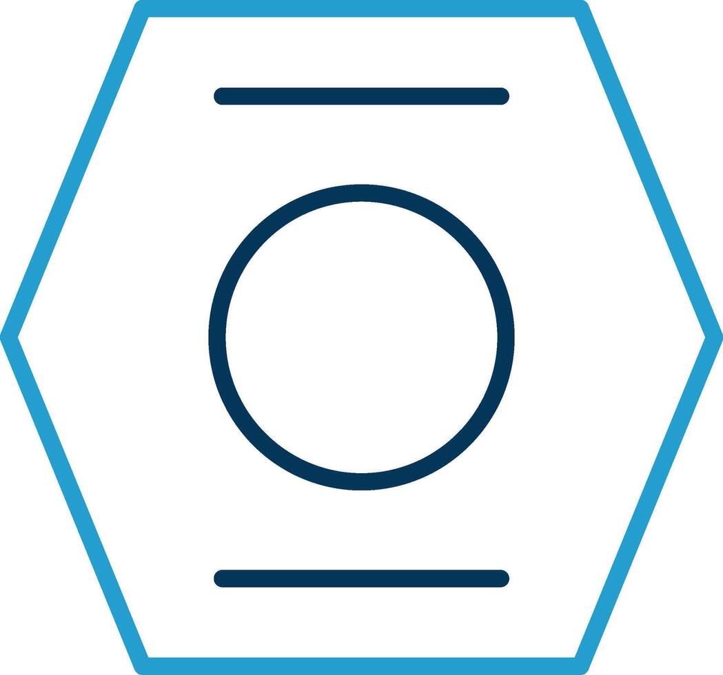 Nut Line Blue Two Color Icon vector