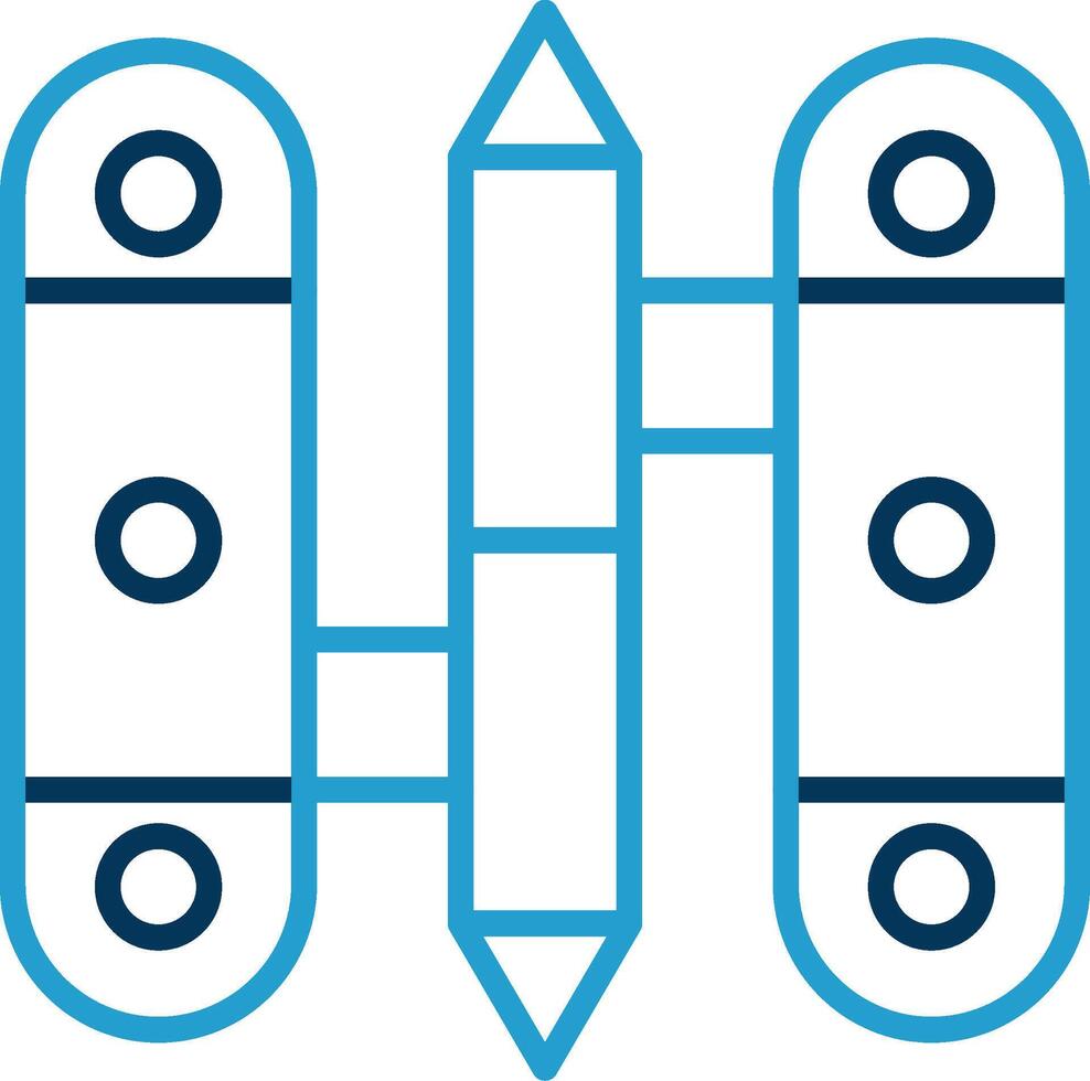 Hinge Line Blue Two Color Icon vector