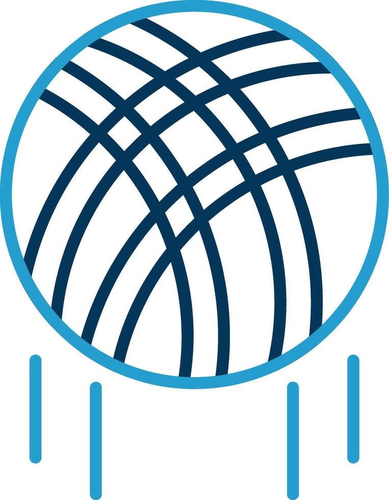 Volleyball Line Blue Two Color Icon vector