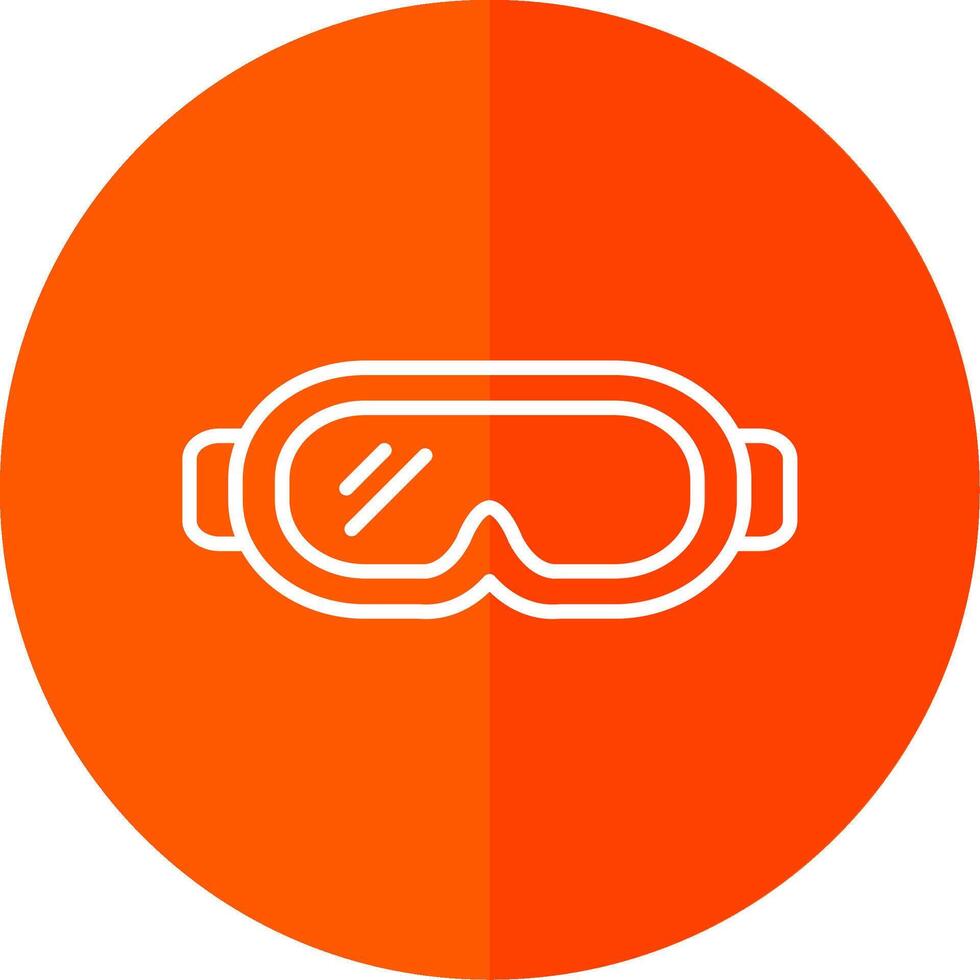 Goggles Line Yellow White Icon vector